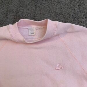 Vintage Nike Crewneck Sweatshirt Pink Embroidered Logo Small Flawed